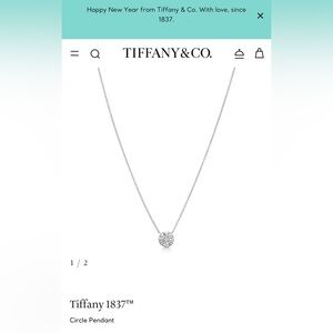 Tiffany & Co. 1837 18K White Gold Circle Pendant Necklace